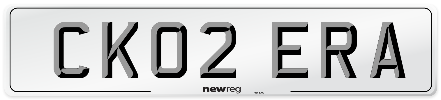 CK02 ERA Number Plate from New Reg